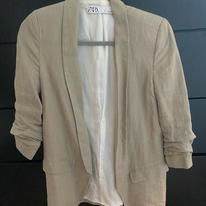 ZARA Linen Open Blazer